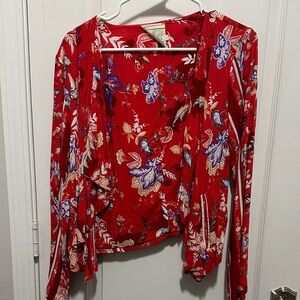 Floral Red Women's Top